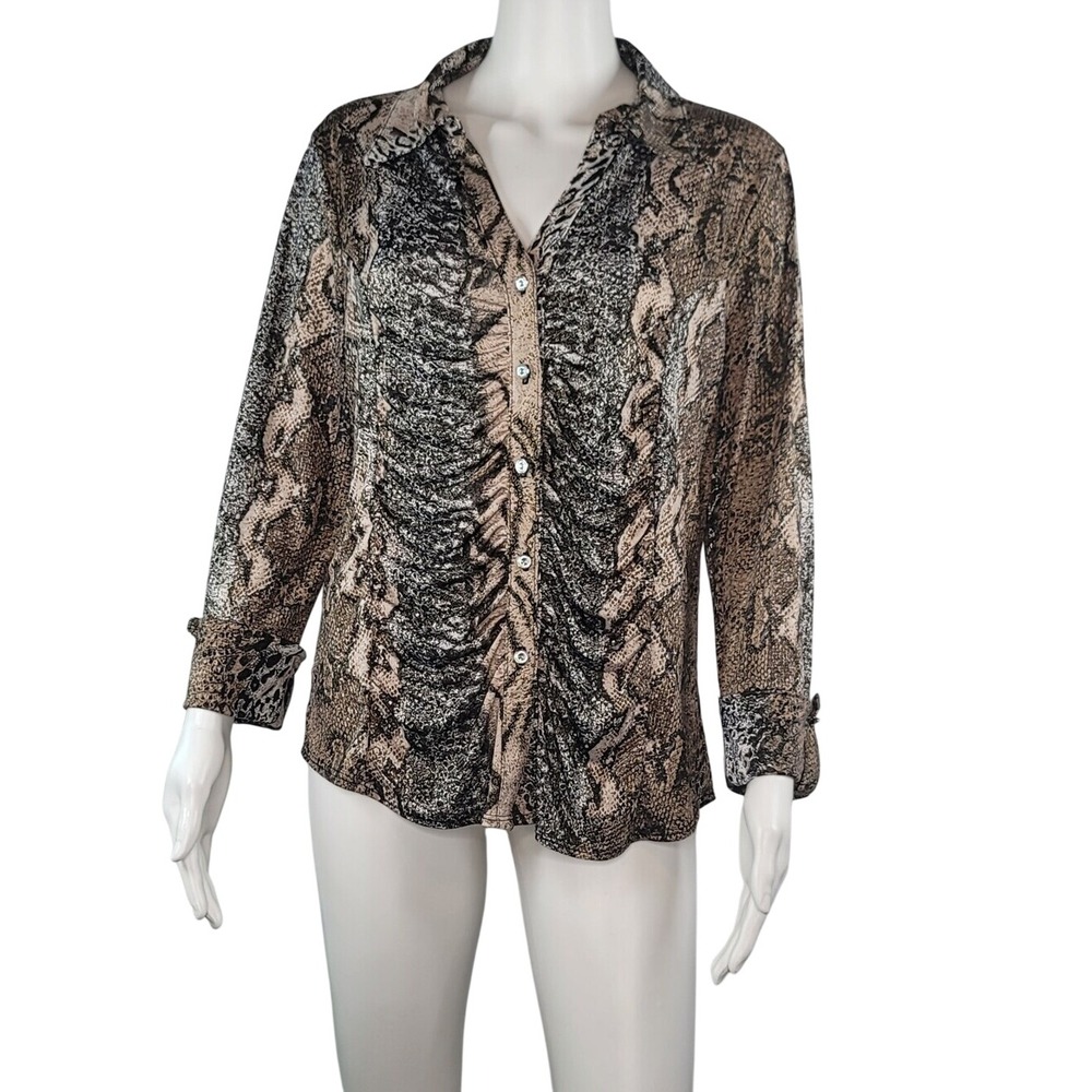 INC‎ International Concepts Snake-Print Button Front Shirt